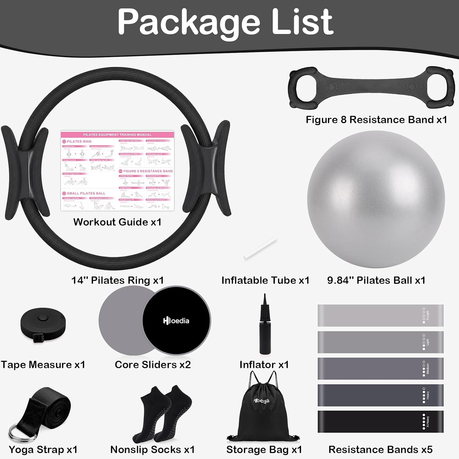 Thumbnail 1 de Hoedia Pilates kit, 17-piece set