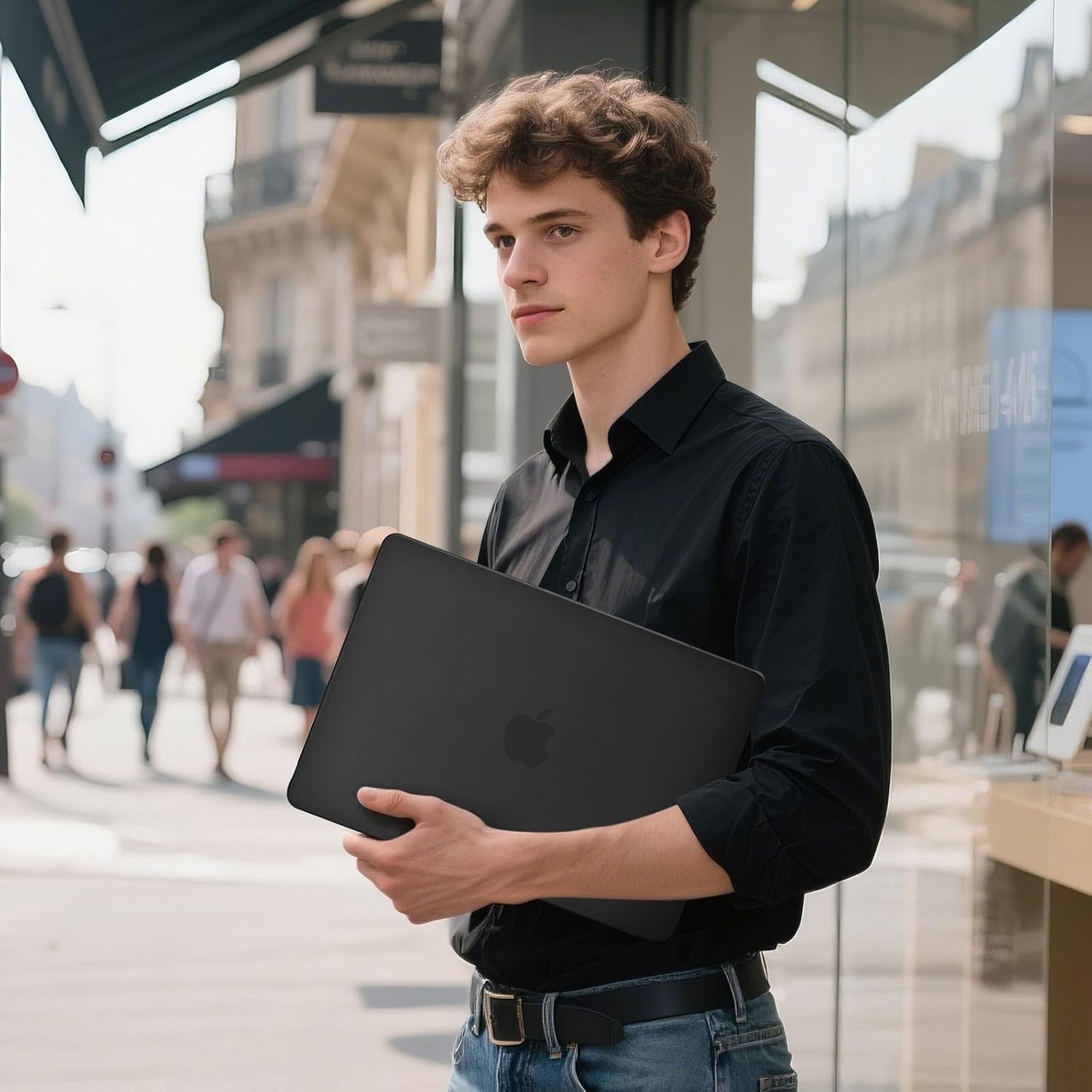 Detalle 2 de EooCoo Matte Black Case for 15-Inch MacBook Air M2–M5