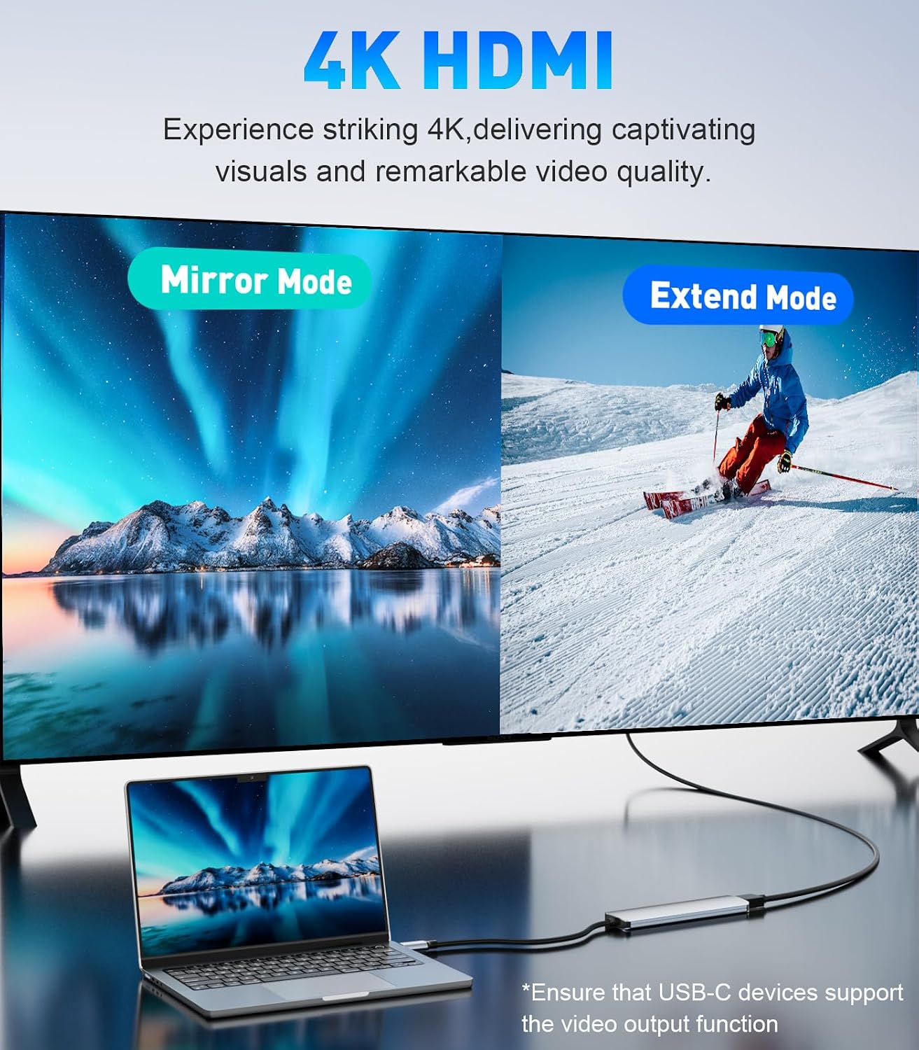 Detalle de UANTIN USB C Hub 7-in-1 with 100W PD
