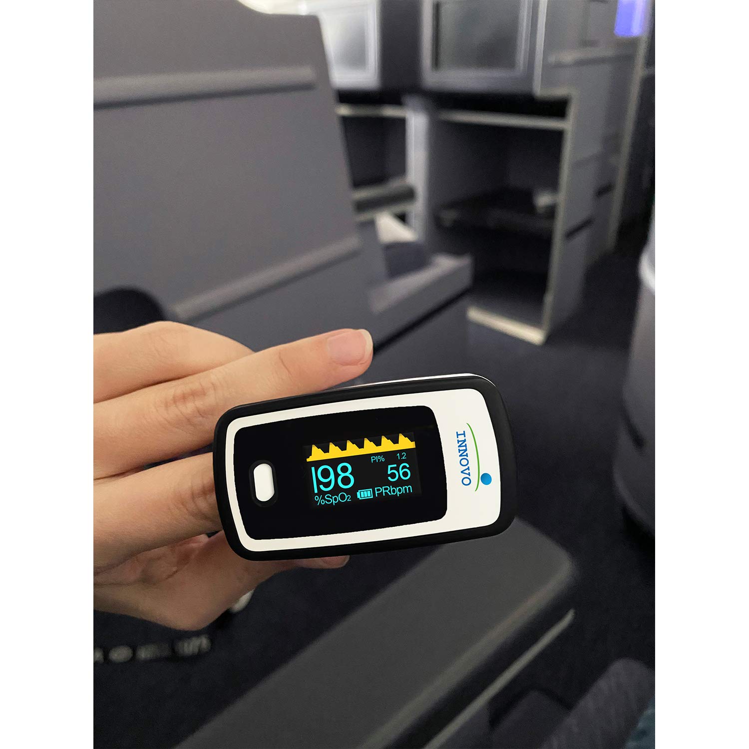 Detalle 1 de Innovo iP900AP Fingertip Pulse Oximeter with OLED, Perfusion Index and Alarm