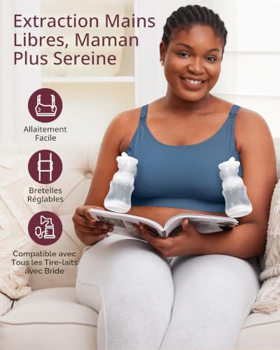 Detalle 2 de momcozy Soutien-gorge d’allaitement et de pompage mains libres réglable