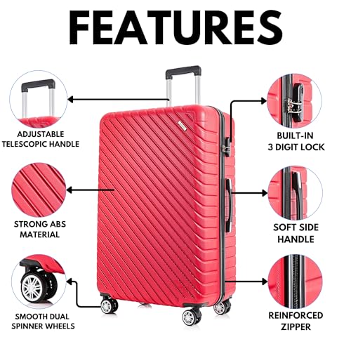 Detalle de FLYMAX 32" Extra Large 125 Litre ABS 4-Wheel Suitcase review