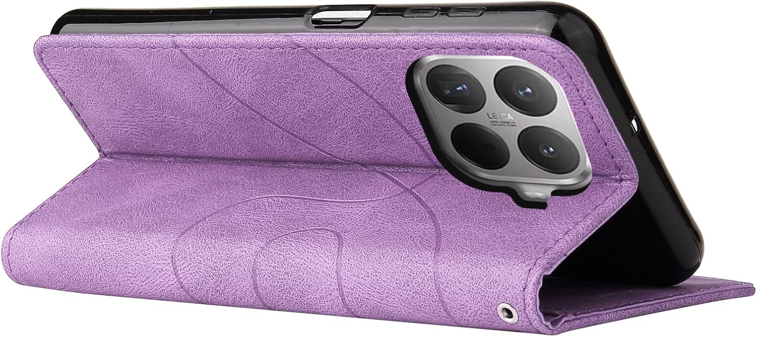 Detalle de CXTcase Flip-Hülle für Xiaomi 15T Pro 2025 – PU Leder, Ständer, Kartenfächer, Lila