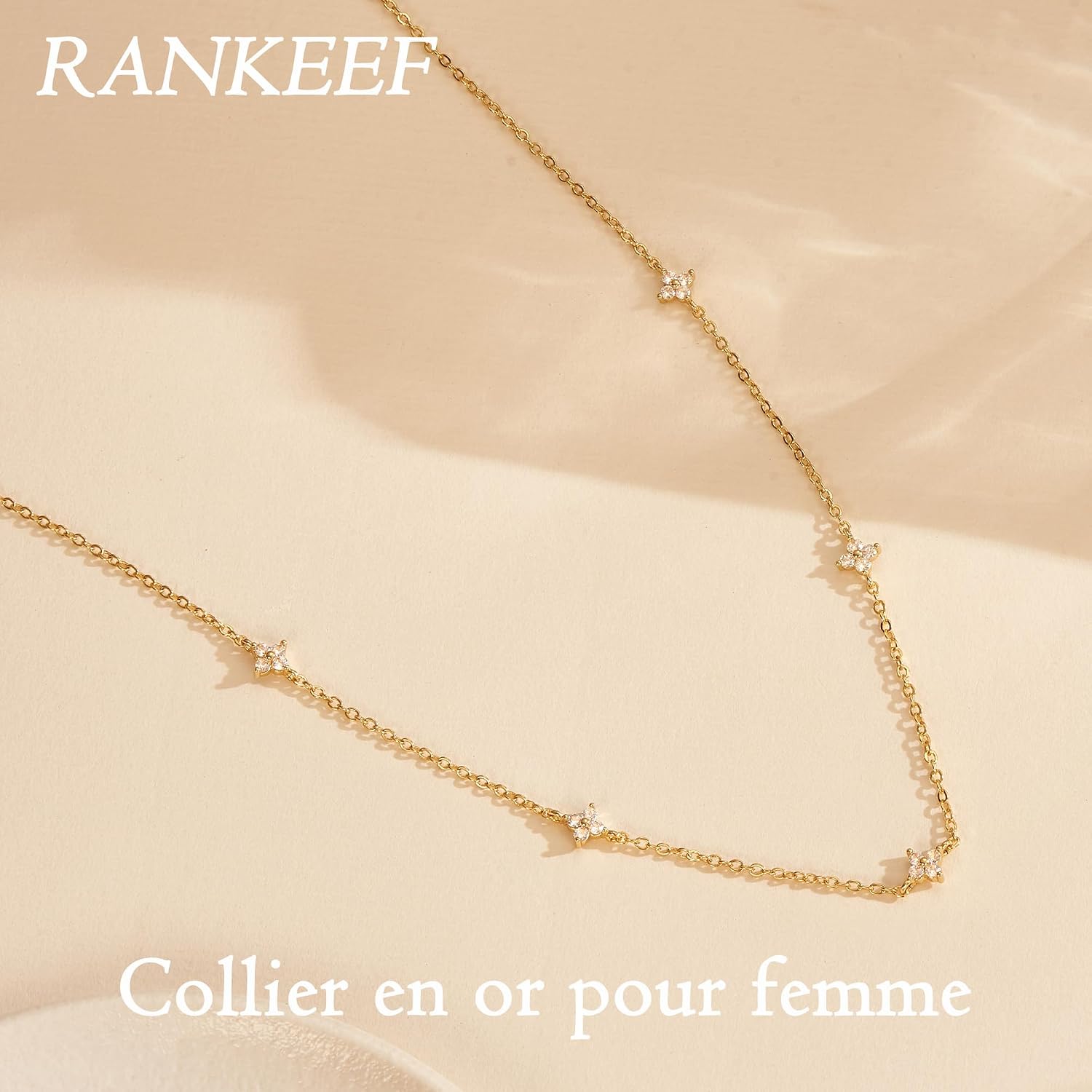 Thumbnail 5 de RANKEEF collier femme or trèfle zircone