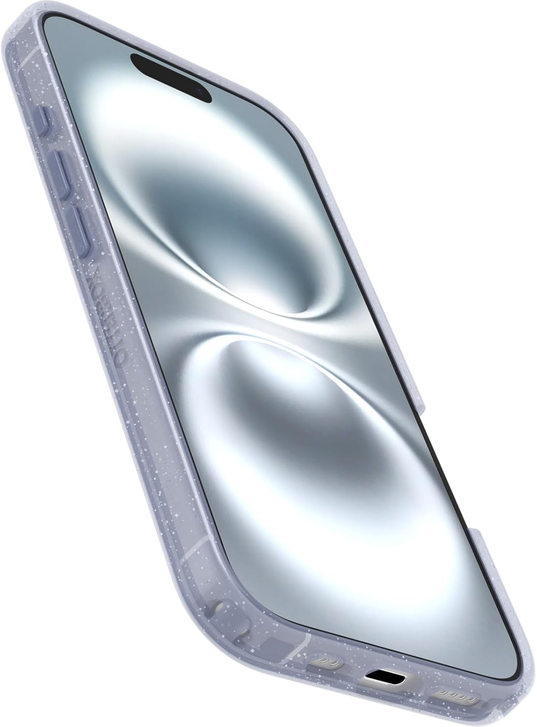 Detalle de Otterbox Symmetry Clear MagSafe para iPhone 16 💜