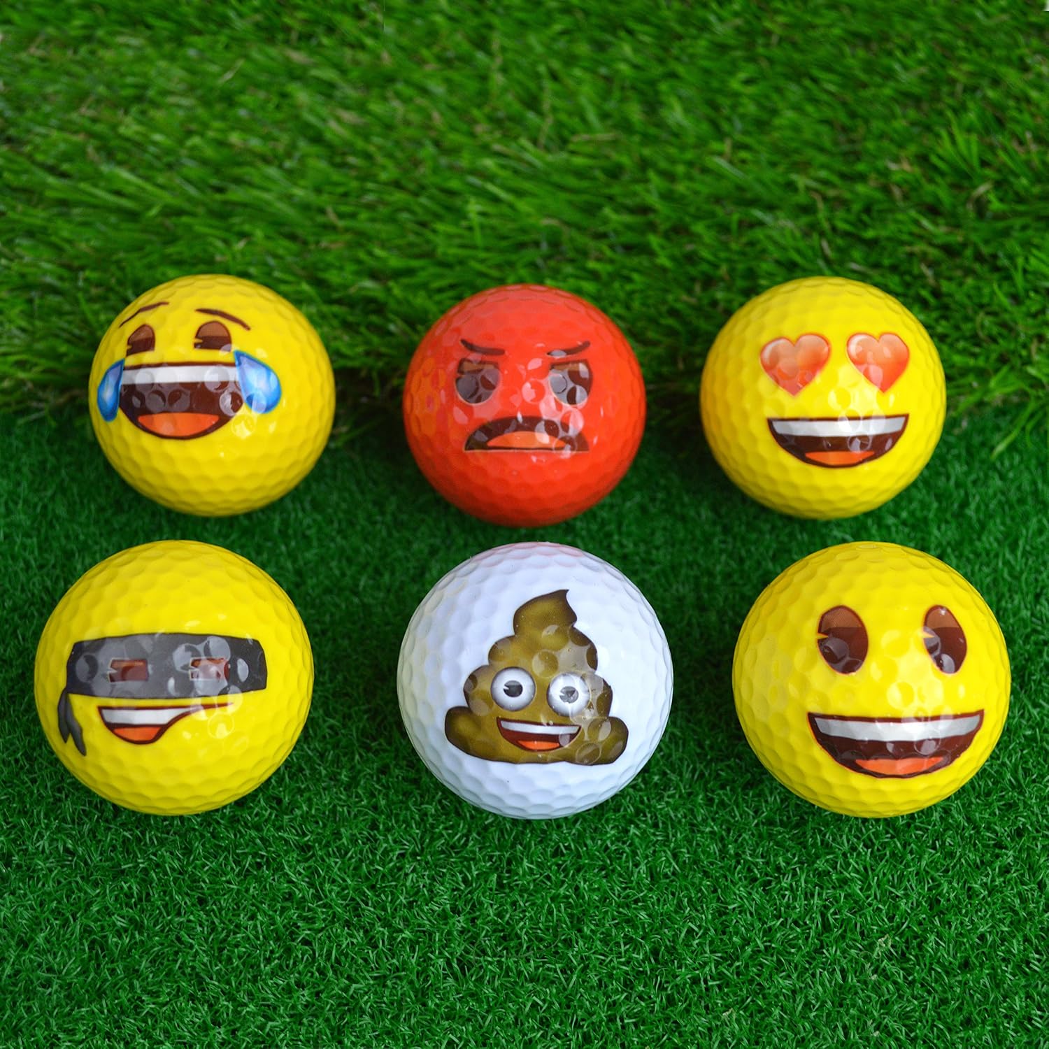 Detalle 2 de emoji Official Novelty Fun Golf Balls 6-pack ⛳