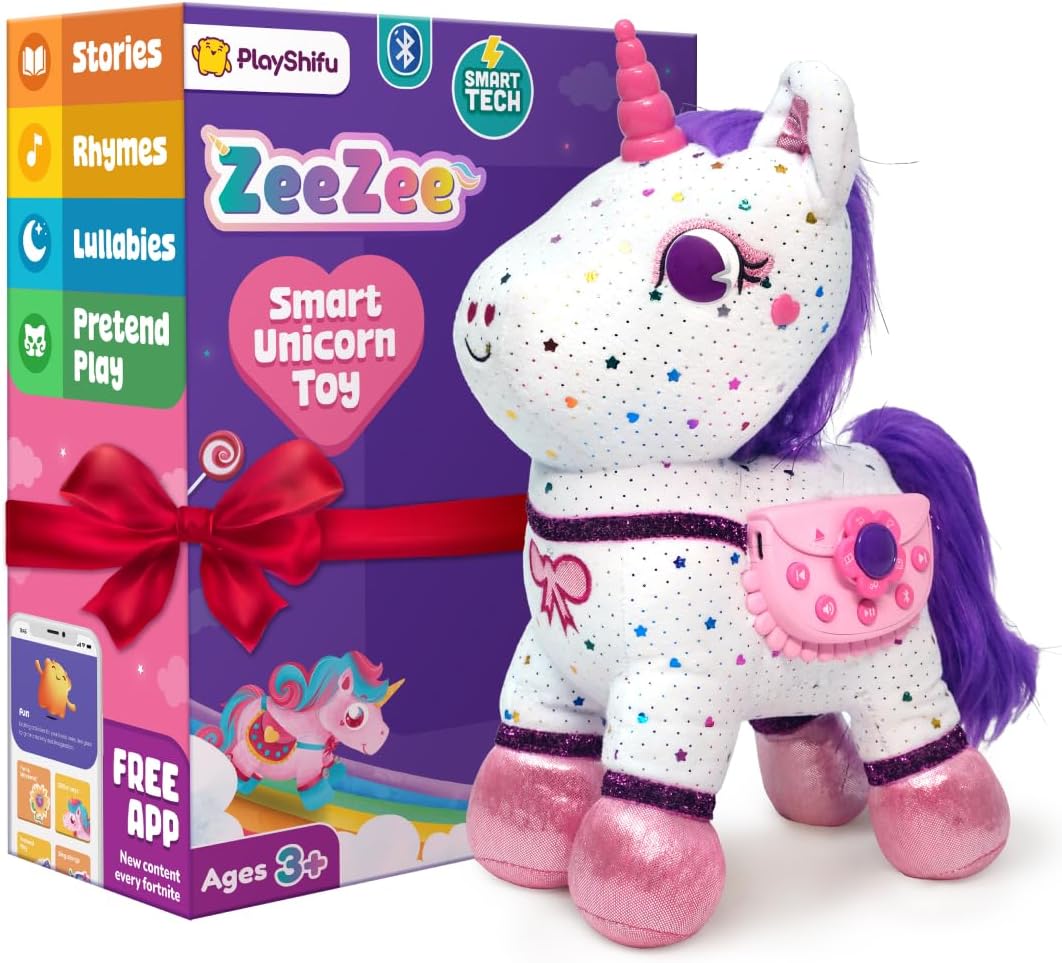 Detalle de Shifu PlayShifu Smart Talking Plush Toy – ZeeZee Unicorn (Interactive Singing & Storytelling)