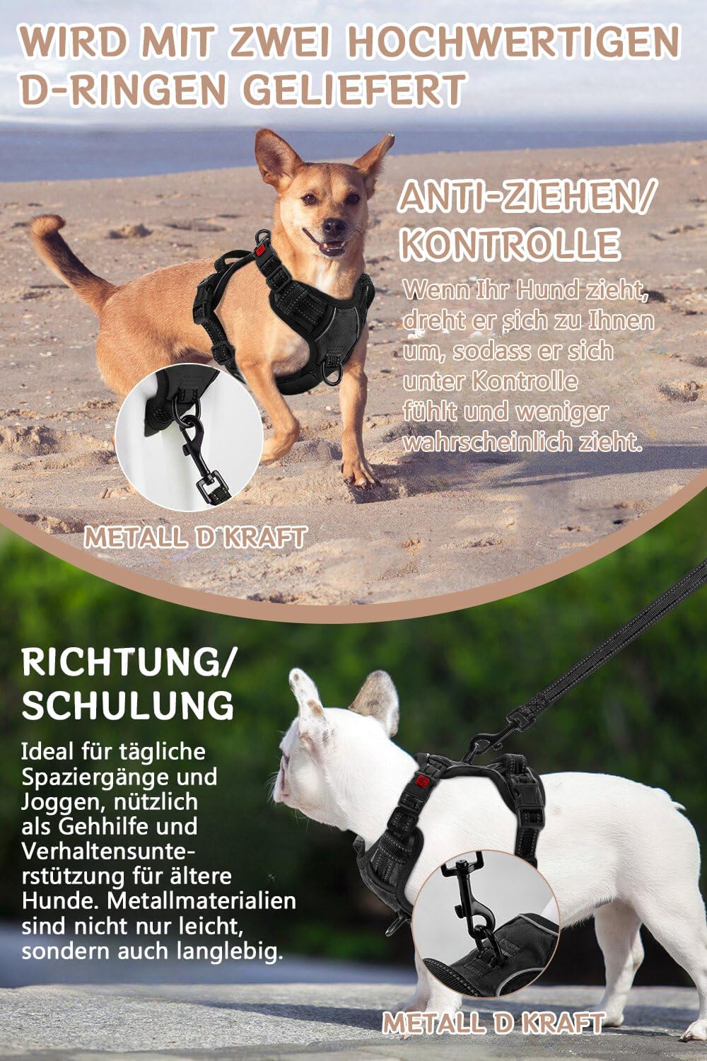 Detalle de BaoCheng Hundegeschirr Anti Zug S 35-47 cm