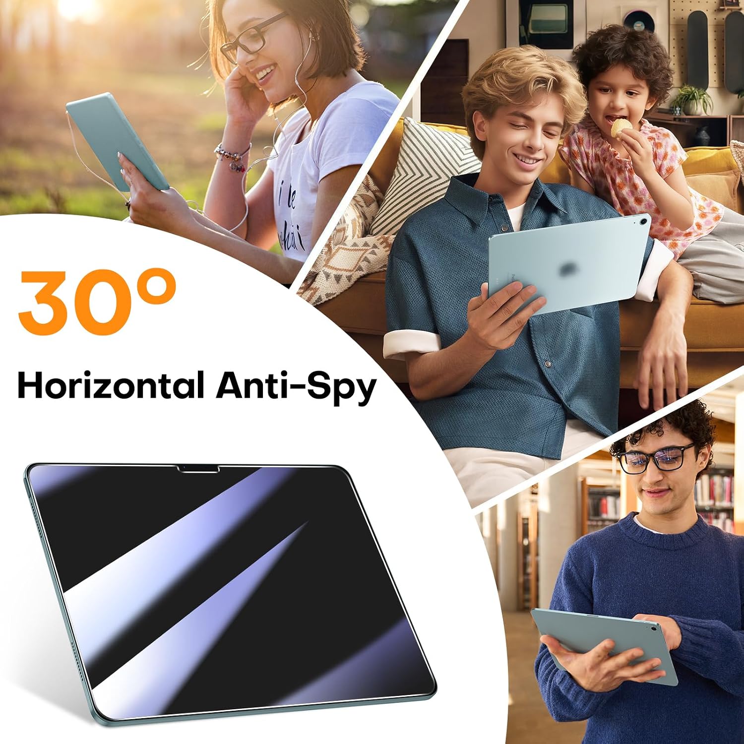 Detalle 2 de OMOTON Privacy Screen Protector for iPad Air 13"