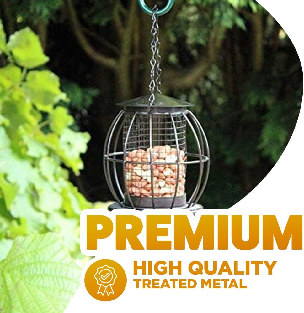 Detalle de HomeZone Mini Cage Bird Feeders: Squirrel-Proof Nut & Peanut Hanging Feeder Set
