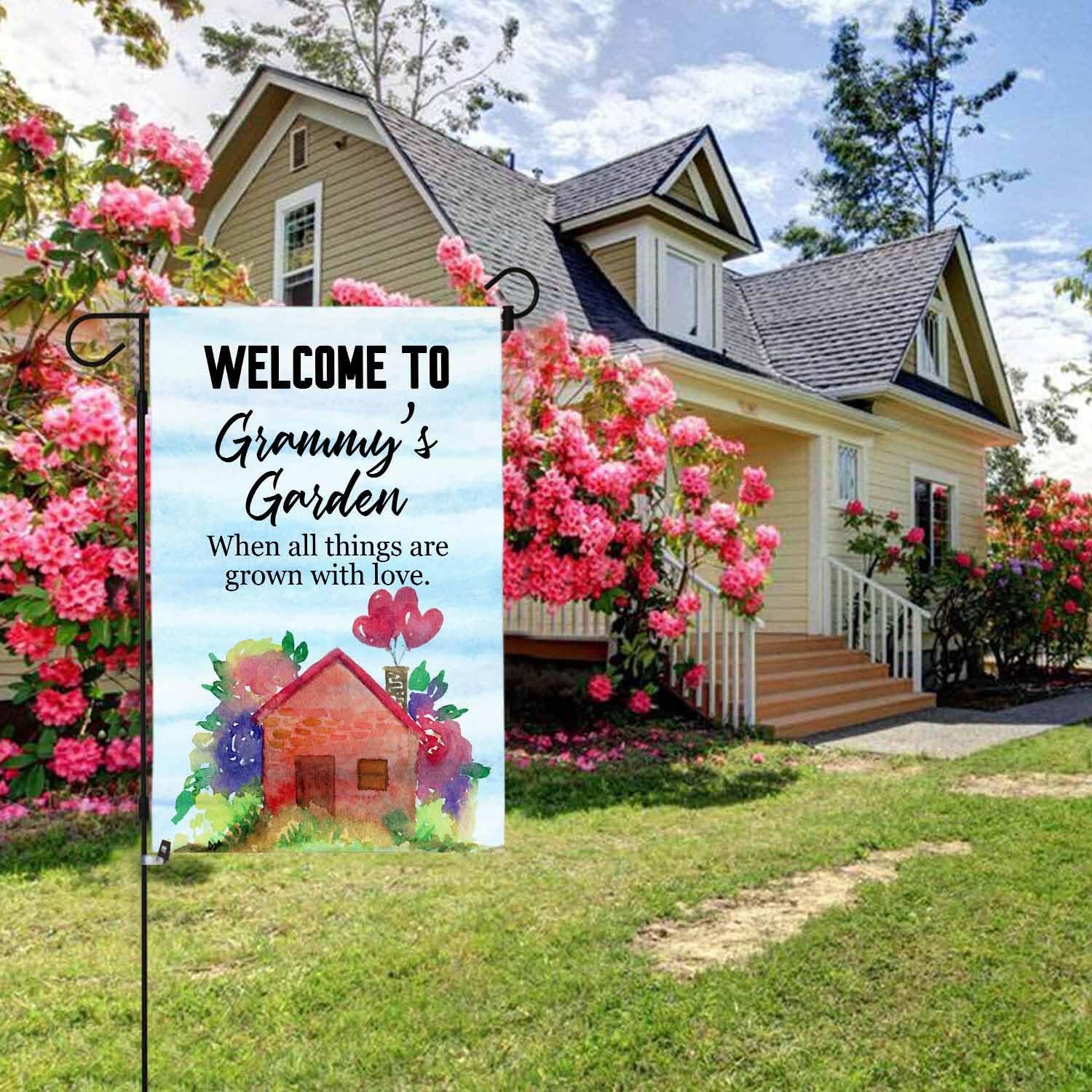 Detalle 2 de LHMUYUCQ Grammy’s Garden Double-Sided Polyester Garden Flag, 12 x 18 Inch