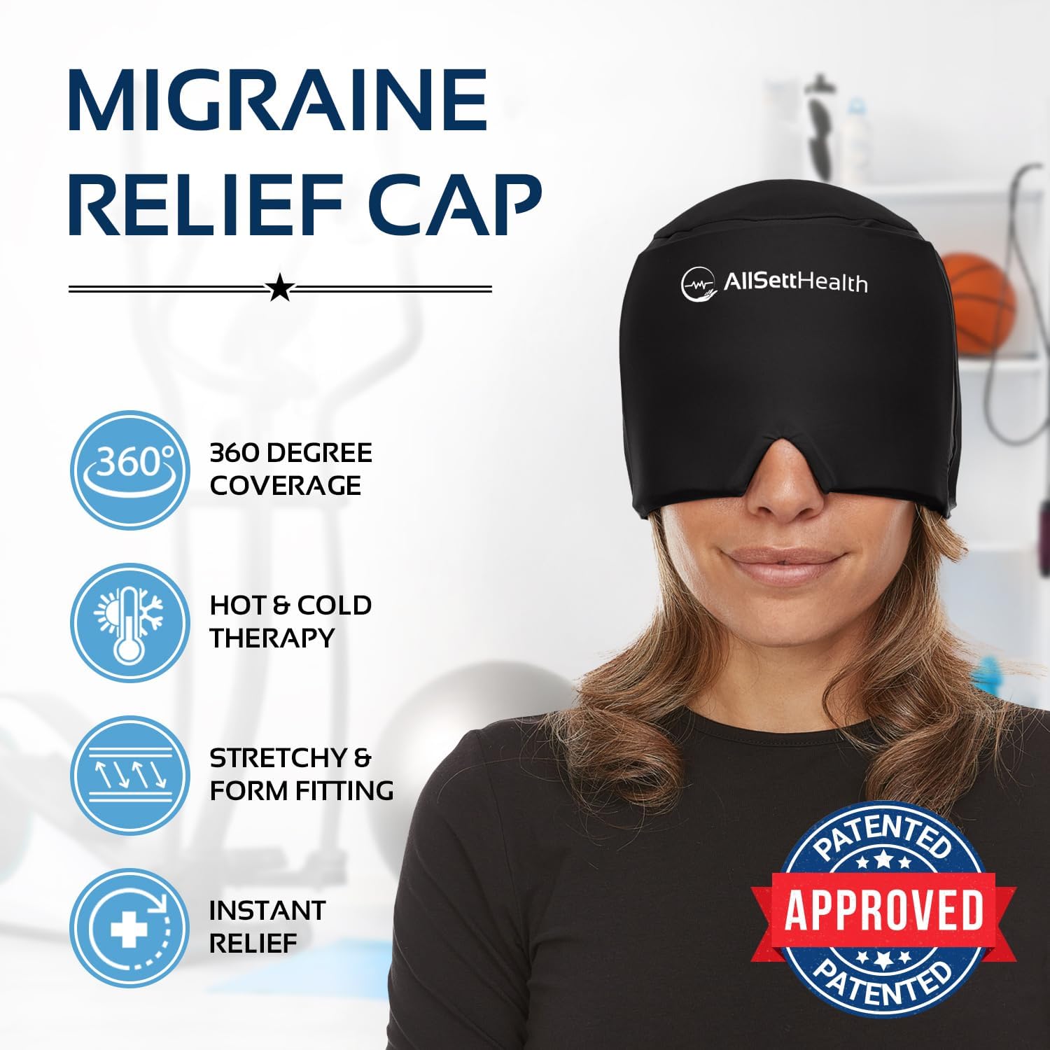 Thumbnail 1 de Migraine Relief Cap Ice Head Wrap for Headaches
