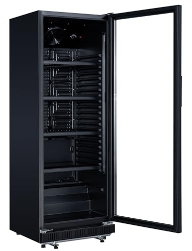 Detalle de METRO Professional Frigorífico GSC2360B: expo y almacenamiento frigorífico de 347 L con puerta de cristal y llave