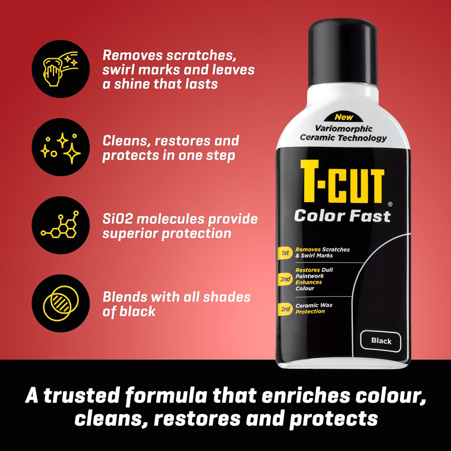 Thumbnail 2 de T-Cut Colour Fast 3-in-1 Paintwork Renovator, Black, 500ml