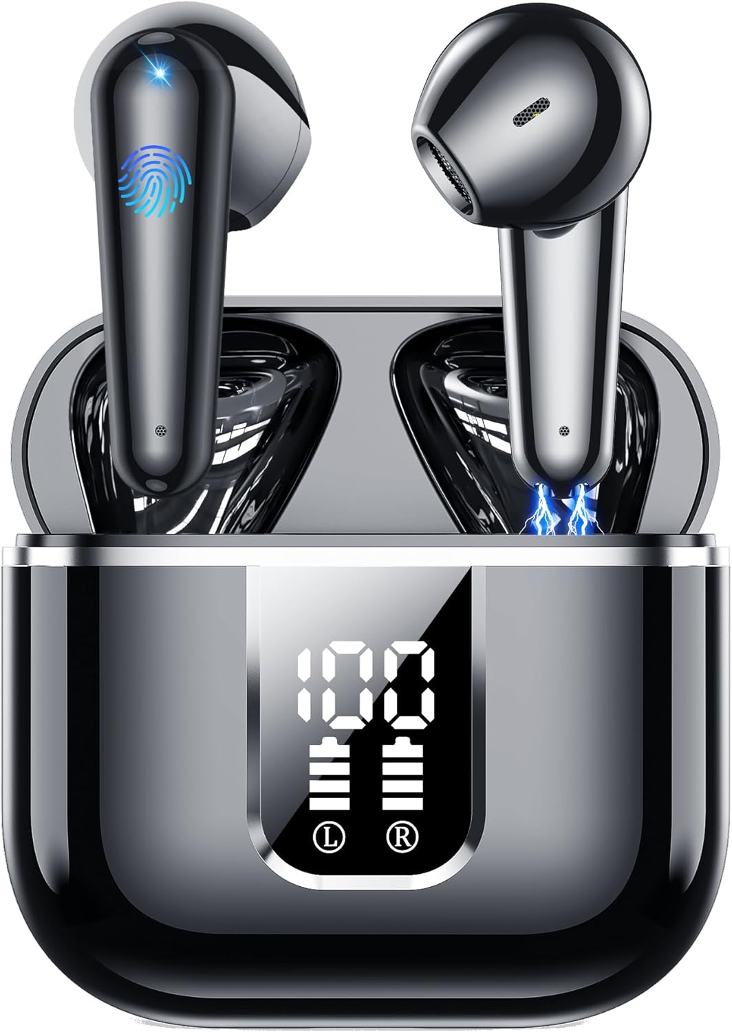Detalle de Cuffie Bluetooth 60 Ore: Auricolari In-Ear Hi‑Fi con ANC ENC, Display LED e IPX7