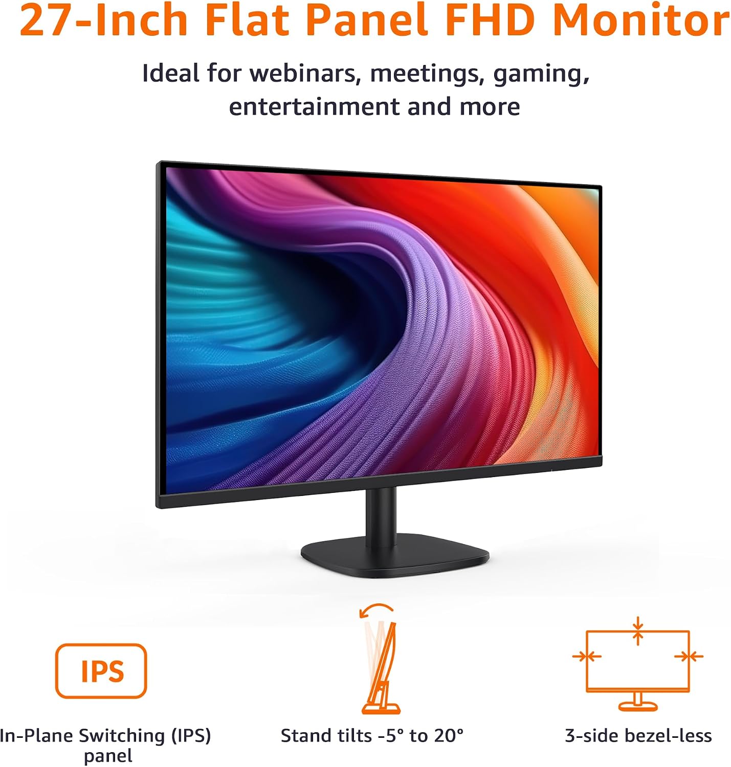 Detalle 2 de Amazon Basics C27M2020EU – monitor 27″ IPS Full HD 100 Hz z głośnikami