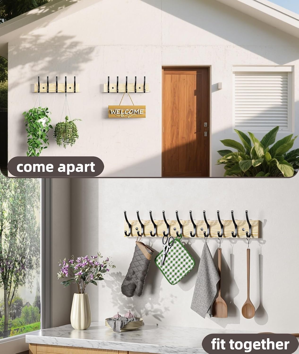 Thumbnail 6 de Optish wall-mounted coat rack with 5 double hooks