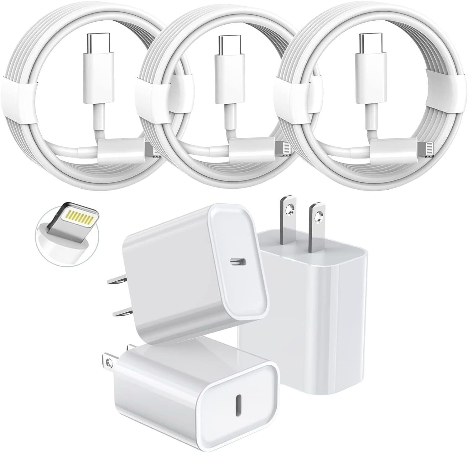 Detalle de 3 Pack Fast Charger iPhone 6ft