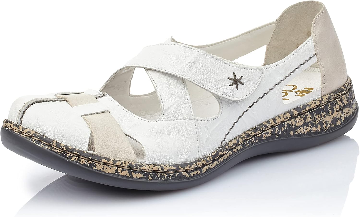 Detalle de Rieker Damen Bequemschuhe 46367 – Schnürschuhe aus Echtleder