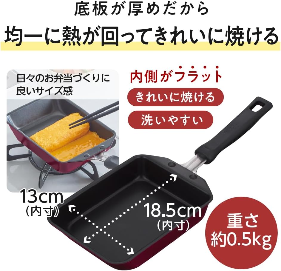 Detalle de サーモス KFM-013E GY デュラブルシリーズ 玉子焼きフライパン 13cm グレー ガス火・IH対応