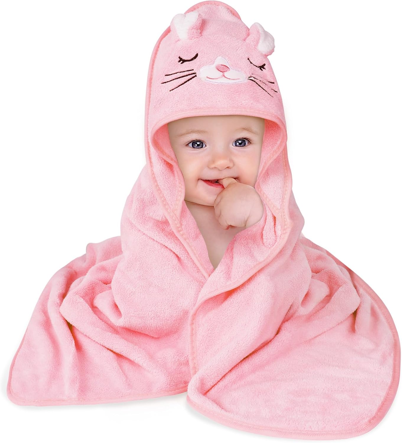 Detalle de Aolso Accappatoio Neonato con Cappuccio 80x80 cm: Morbidezza e Assorbenza per Neonati e Bambini 0–3 Anni