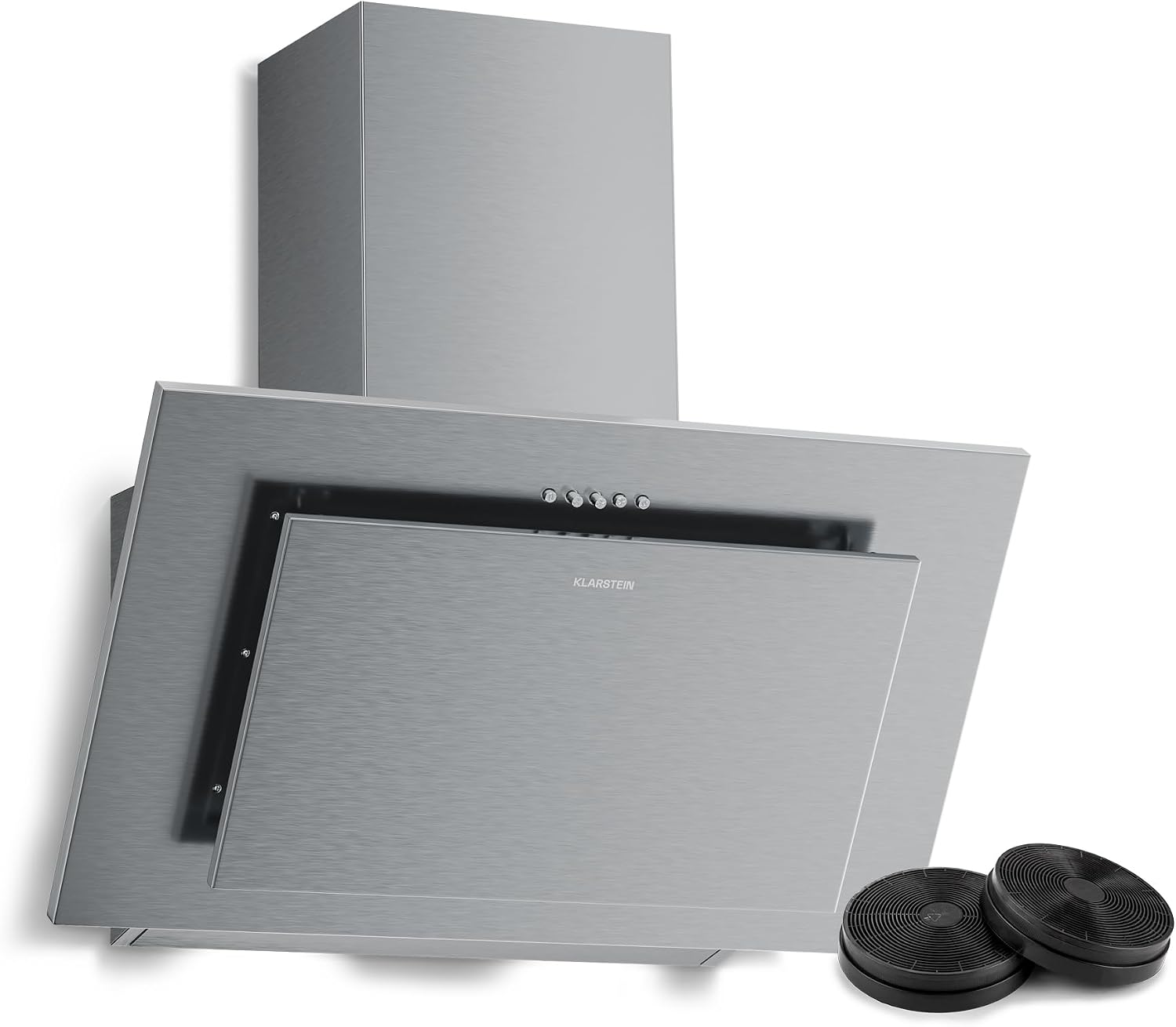 Detalle de Klarstein Athena 60 cm Angled Cooker Hood, Stainless Steel, LED, 3 Speeds