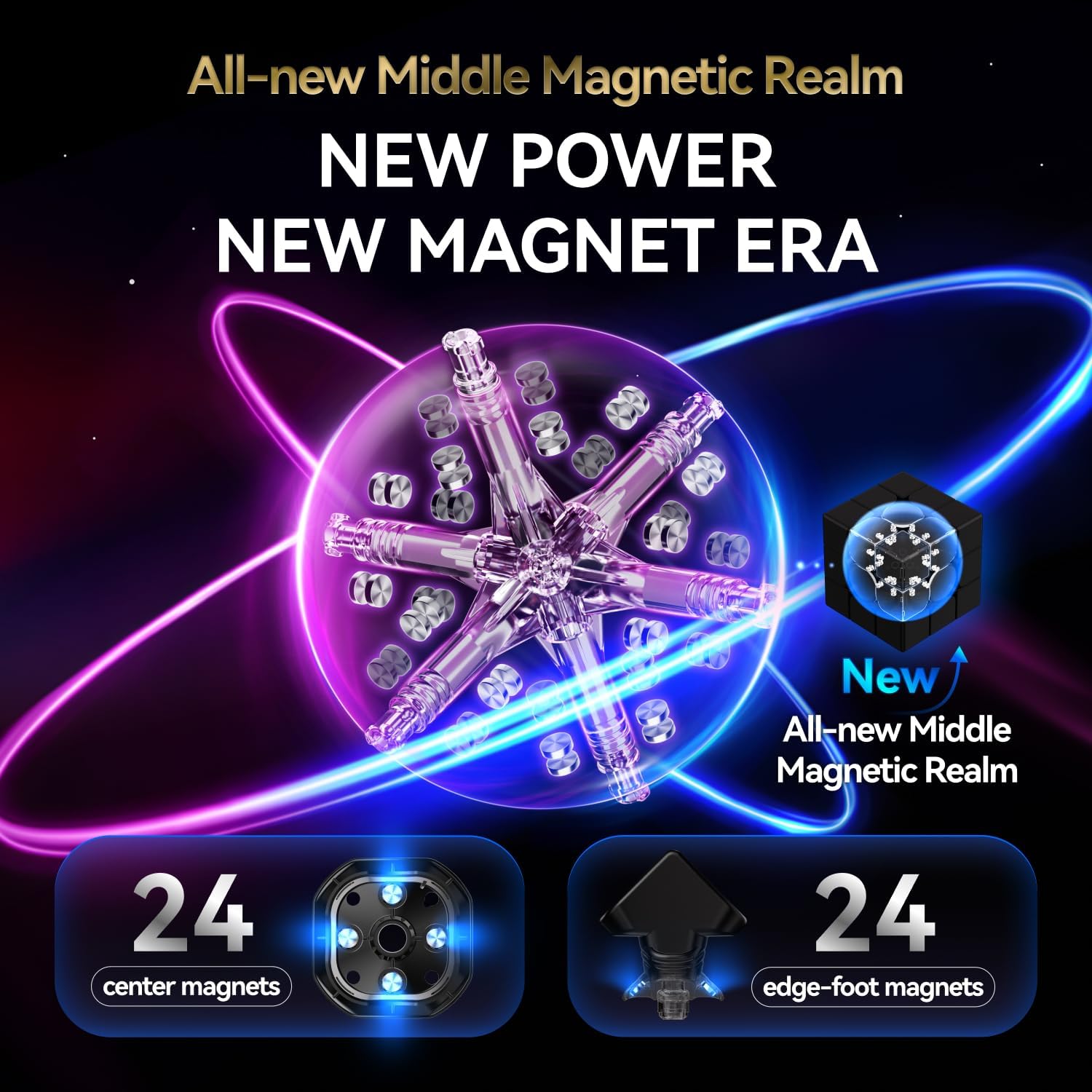 Thumbnail 1 de GAN 16 Maglev MAX Speed Cube 3x3 Magnetic — Ultimate Power and Customization for Cubers