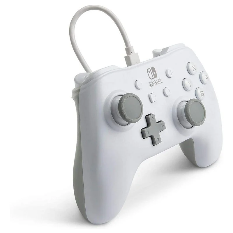 Detalle 2 de Power A Mando con Cable Blanco Mate para Nintendo Switch – licencia oficial