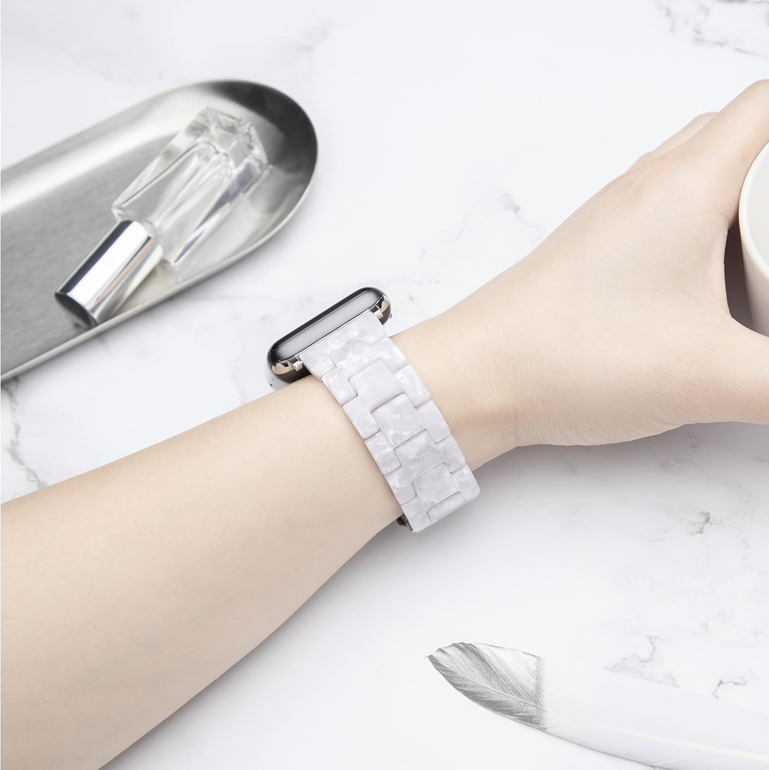 Thumbnail 6 de SEURE Resin-Kunststoff-Armband kompatibel mit Apple Watch (38/40/41/42/44/45/46/49 mm)