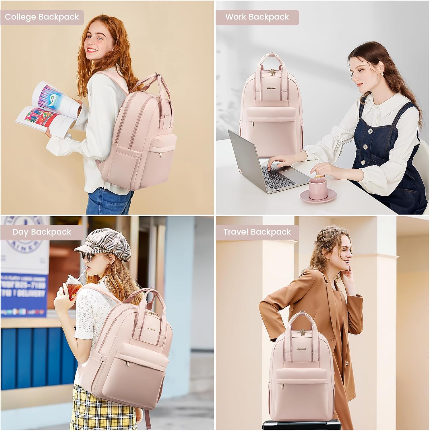 Thumbnail 5 de LOVEVOOK Laptop Backpack 15.6 inch Pink