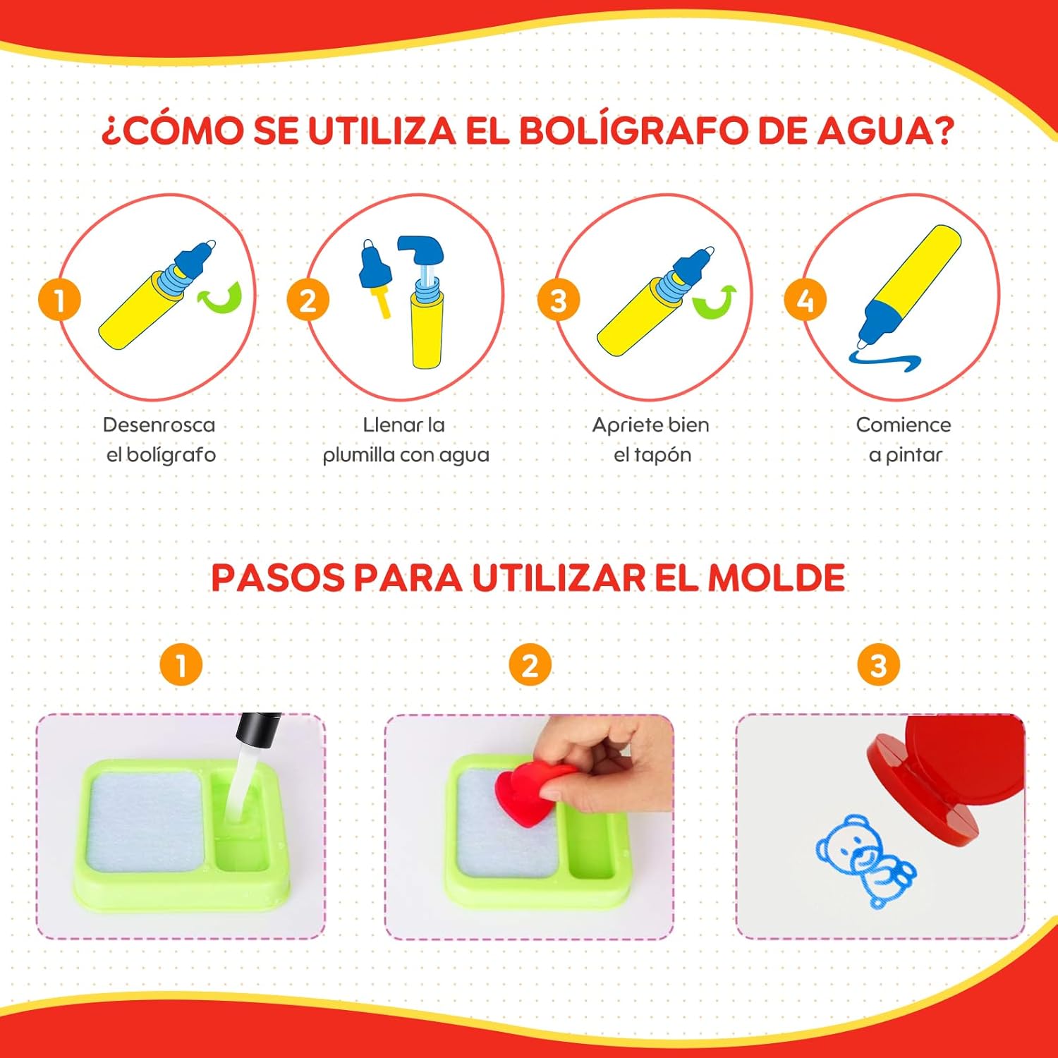 Thumbnail 5 de Alfombra mágica de agua eisaro 120x90 cm: juego educativo sin manchas para niños de 2 a 6 años