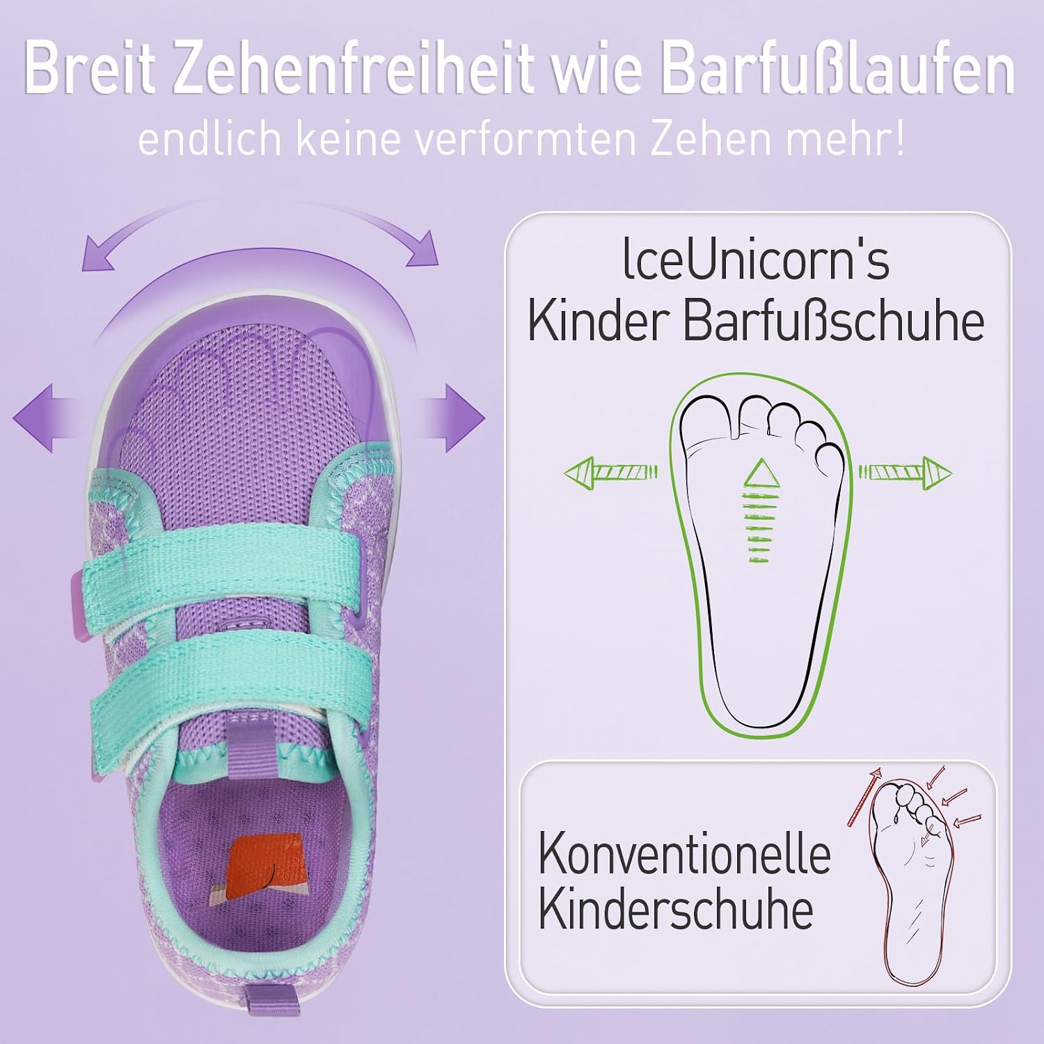 Thumbnail 2 de IceUnicorn Kinder Barfußschuhe mit breiter Zehenbox – flexible Hausschuhe & Walking-Schuhe für Jungen und Mädchen