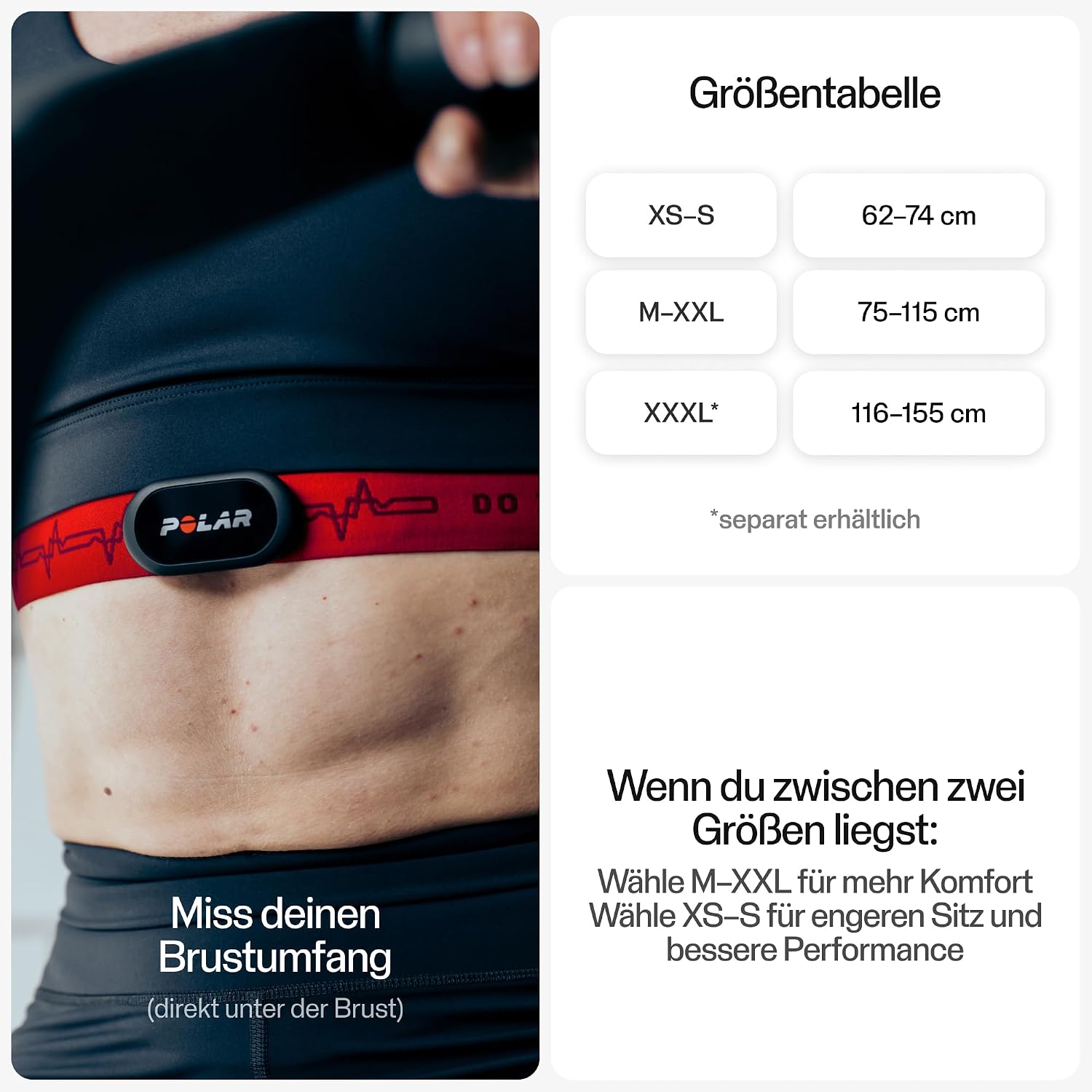 Detalle de Polar H10 HF-Sensor – Schwarz ANT+ & Bluetooth, EKG-Genauigkeit, HRV-Messung, wasserdicht, maschinenwaschbarer Gurt, kompatibel mit vielen Sportarten