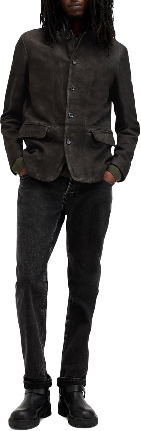 Detalle de Allsaints Survey Leather Blazer Veste Homme