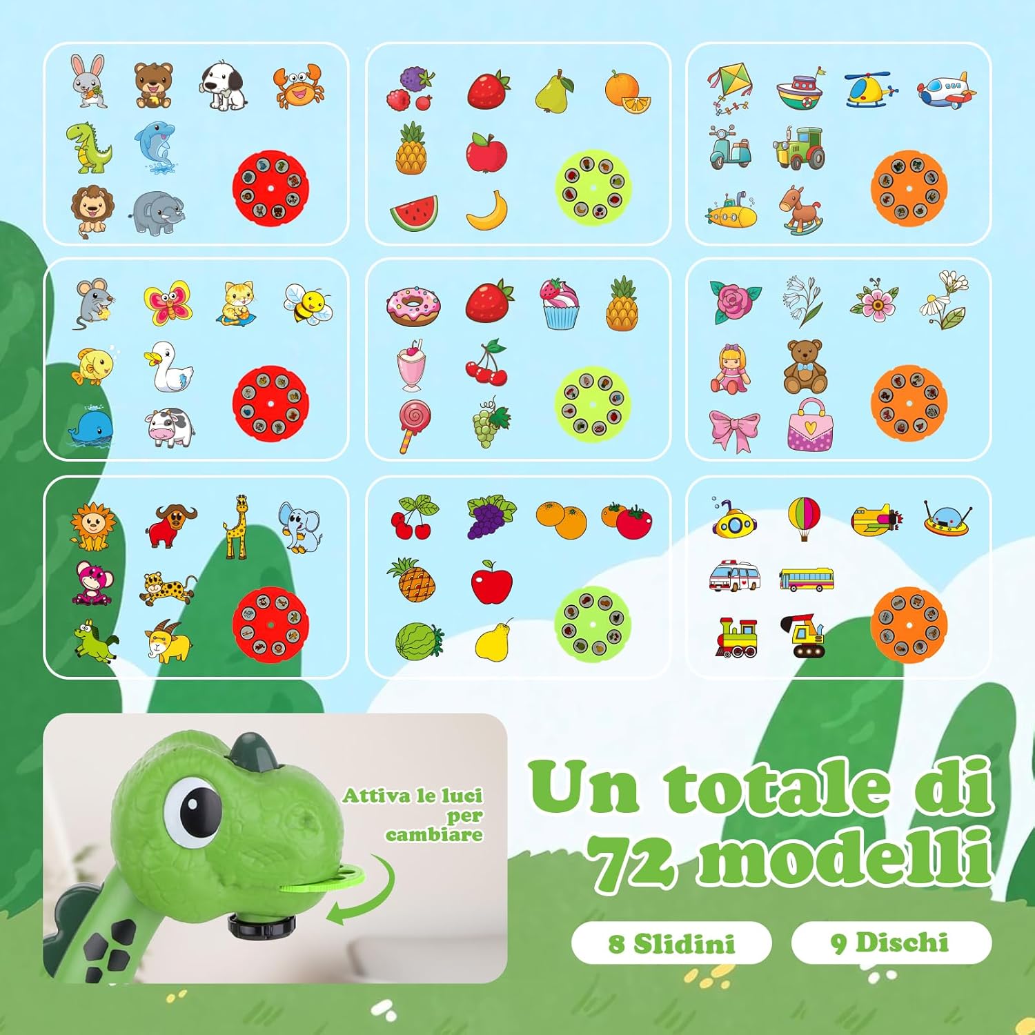 Thumbnail 1 de Dinosauro Proiettore da Disegno per Bambini – Kit creativo con 72 motivi e accessori