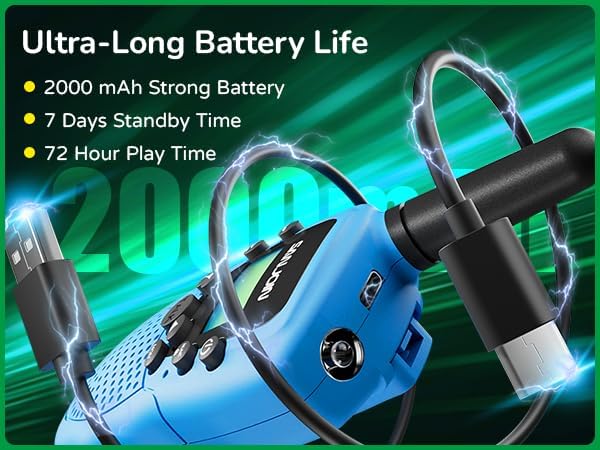 Detalle de Rechargeable Kids Walkie Talkies (2000mAh) for Ages 3–12 — 2-Way Radios with Long-Lasting Battery