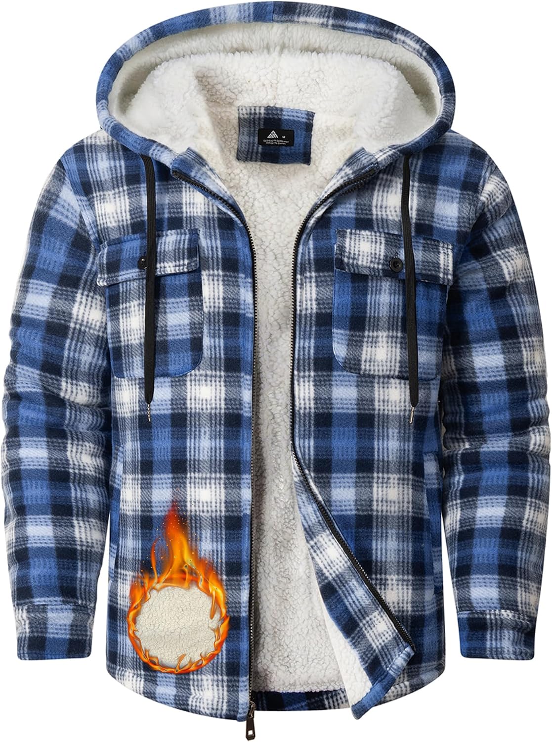Detalle de Men Winter Coat with Flannel Plaid Shirt Jacket