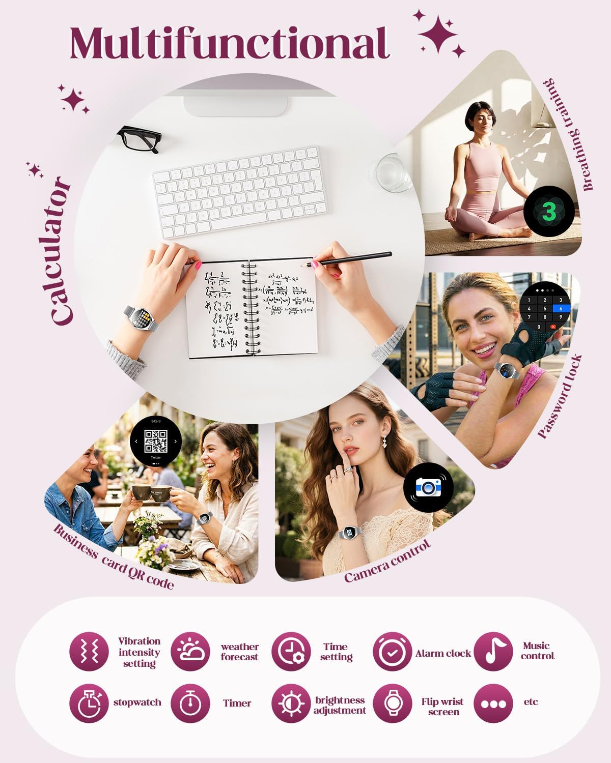 Detalle de Smart Watch Women Fitness Tracker: 1.27" Round GPS-Style Health & Call Function, 114 Modes, IP68