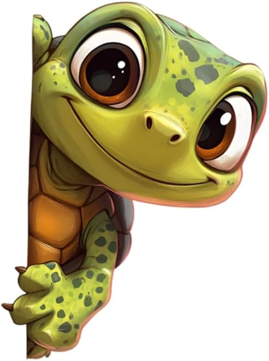 DK660 Adorable Tiny Turtle Car Sticker (Pack of 2) – 10 x 14 cm