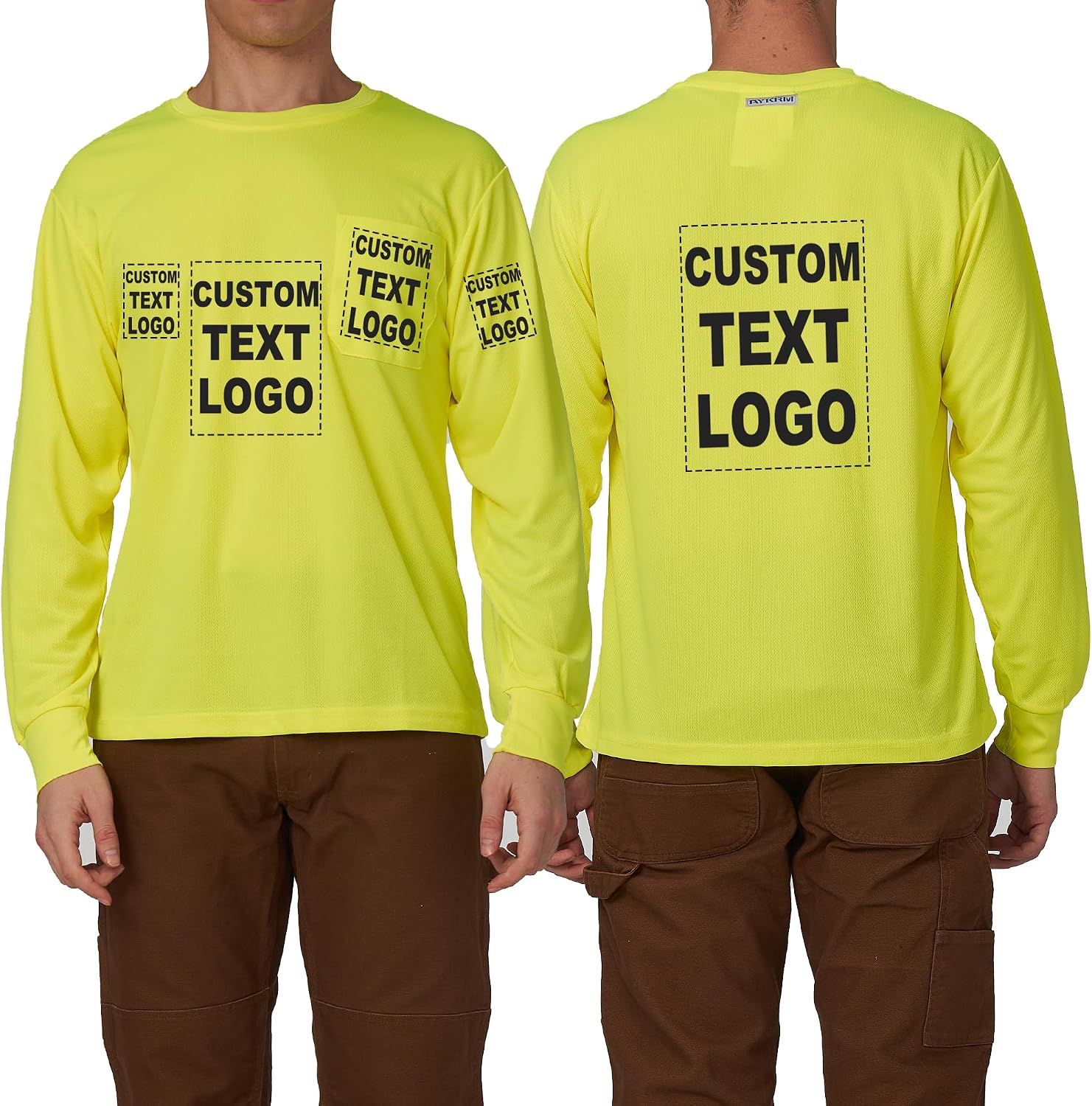 Detalle 2 de A-SAFETY High-Visibility Custom-Logo Long-Sleeve T-Shirt, XS–6XL