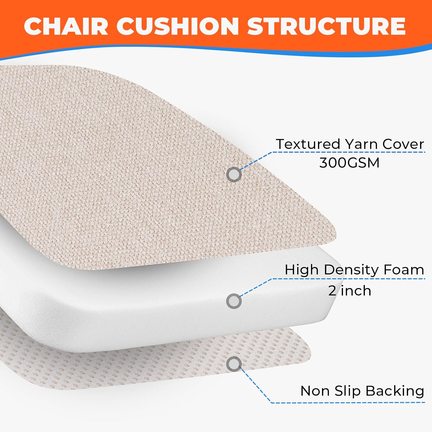 Thumbnail 3 de Sunsleek D-Shaped Dining Chair Cushions 17" 🍽