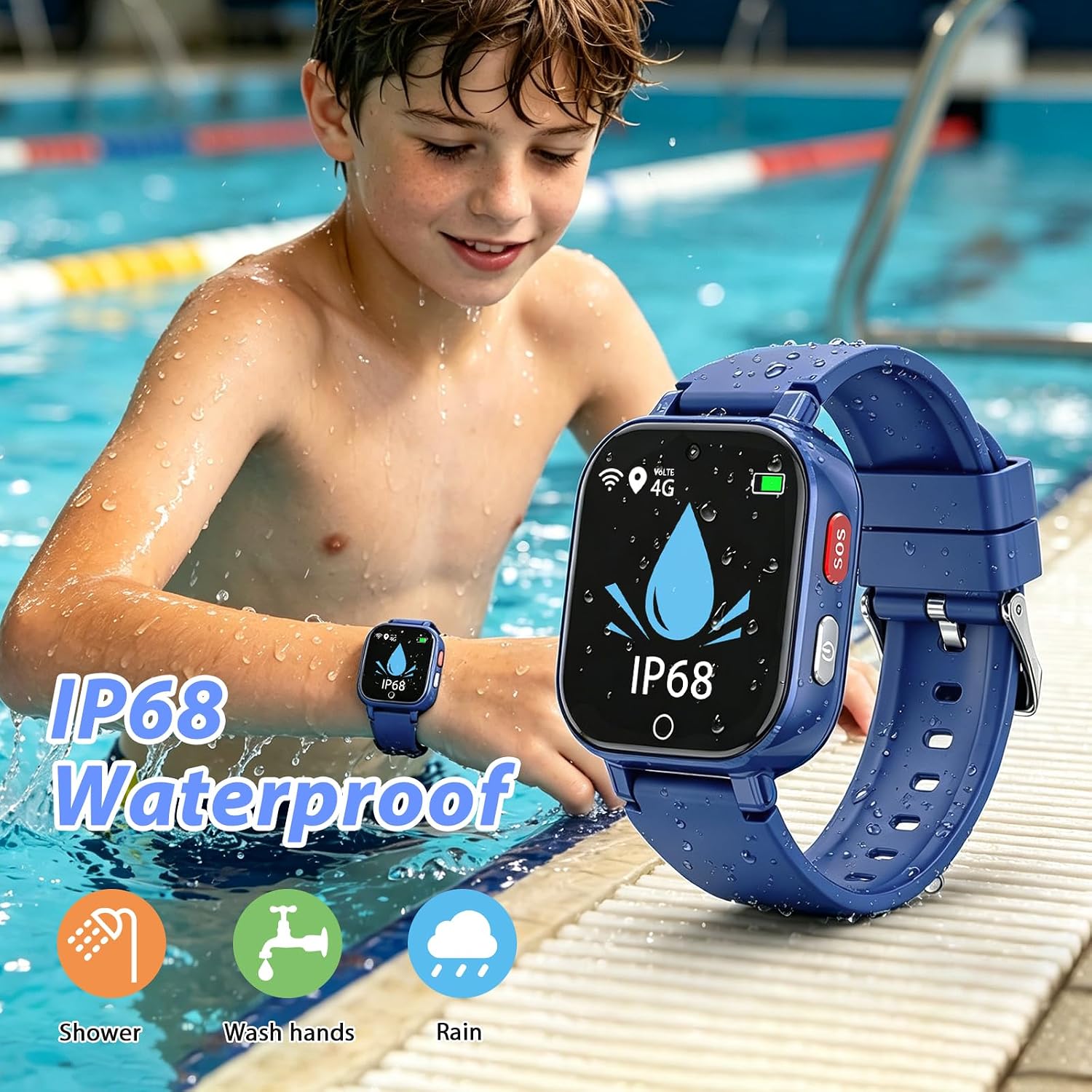 Thumbnail 3 de Smartwatch Bambini 4G con Videochiamata e GPS (Navy) – Regalo ideale per bambini dai 4 ai 12 anni