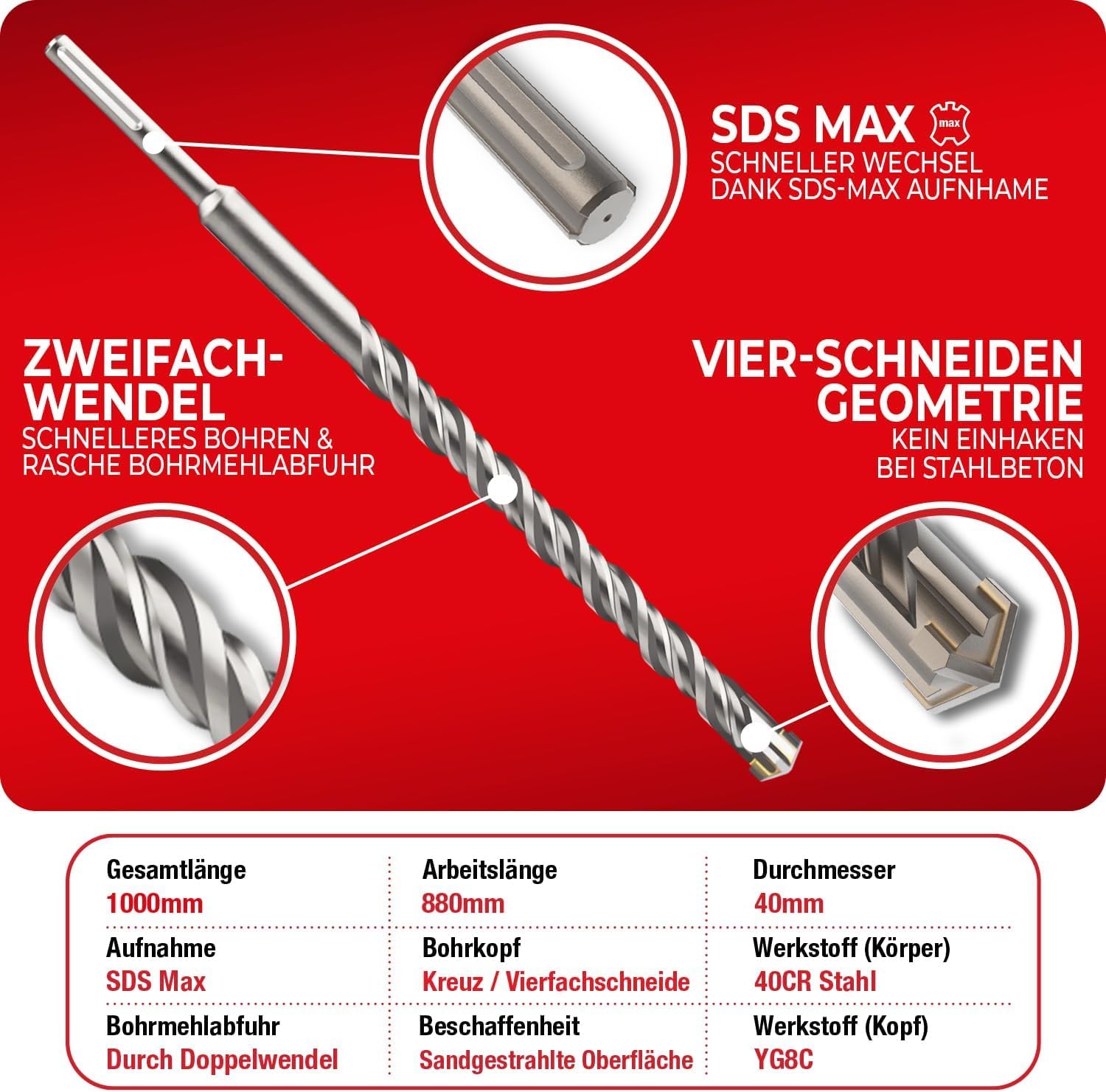Thumbnail 2 de SCHWABENBACH SDS Max Bohrer 40mm