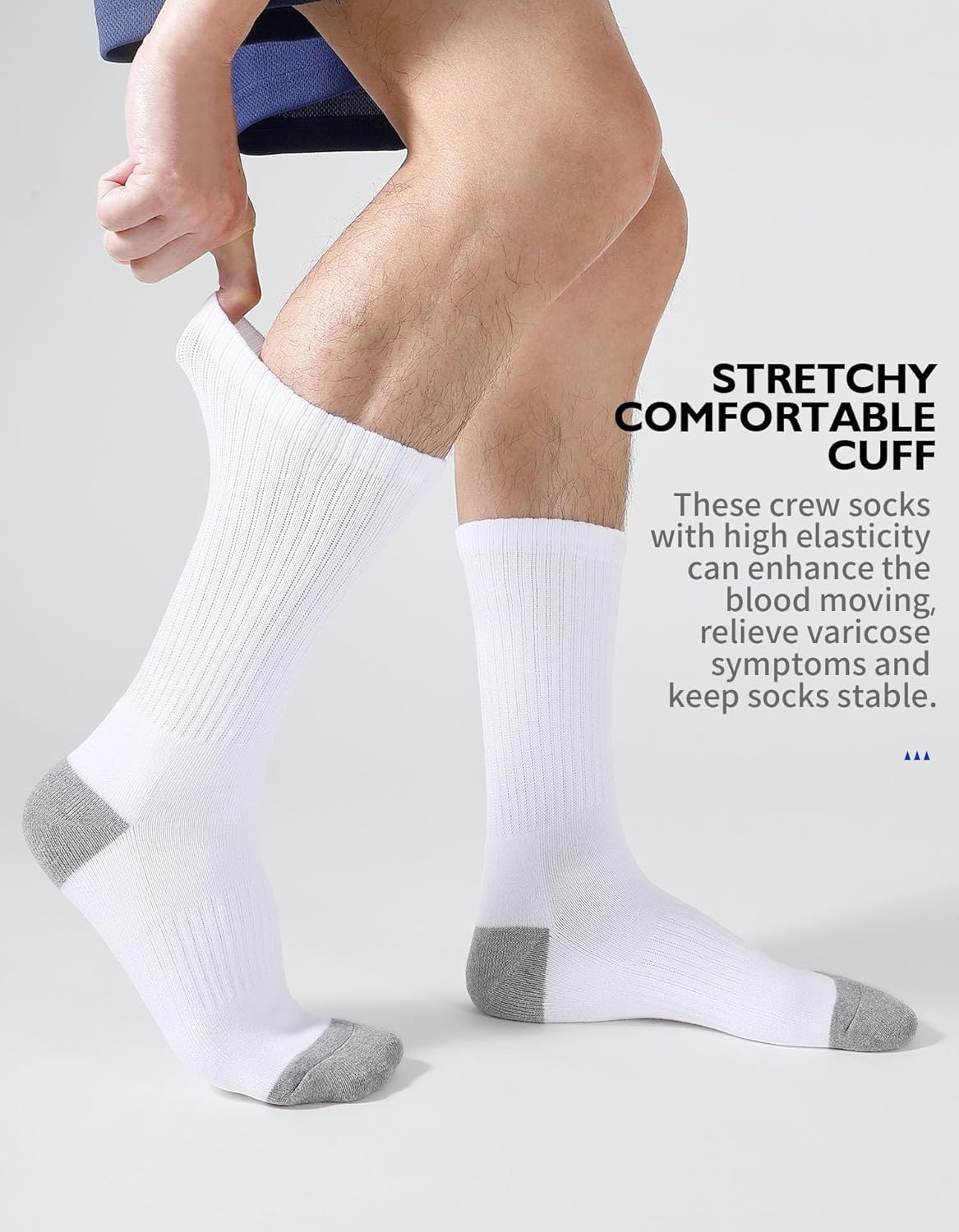 Thumbnail 4 de CLOSEMATE – 6 Paires Chaussettes de Sport Homme (39-46) en coton respirant et renforcées