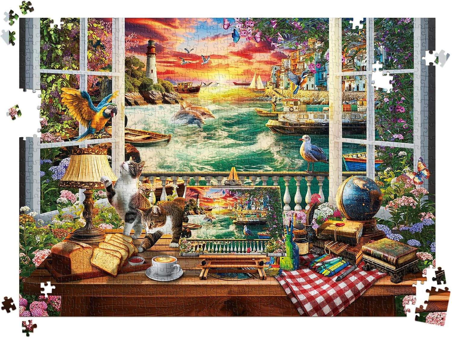 Thumbnail 5 de HUADADA 1000-Piece Jigsaw Puzzle: Fairy Tale Outside the Window for Adults
