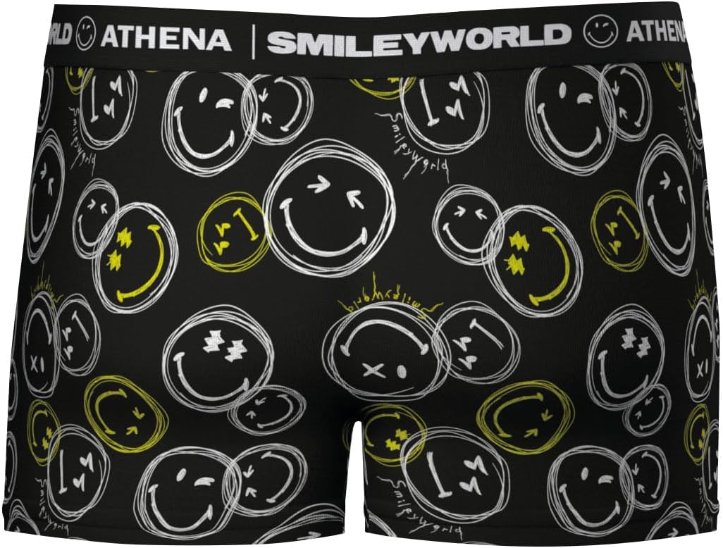 Detalle de SmileyWorld® Athena – Boxer homme imprimé, confort stretch pour le quotidien