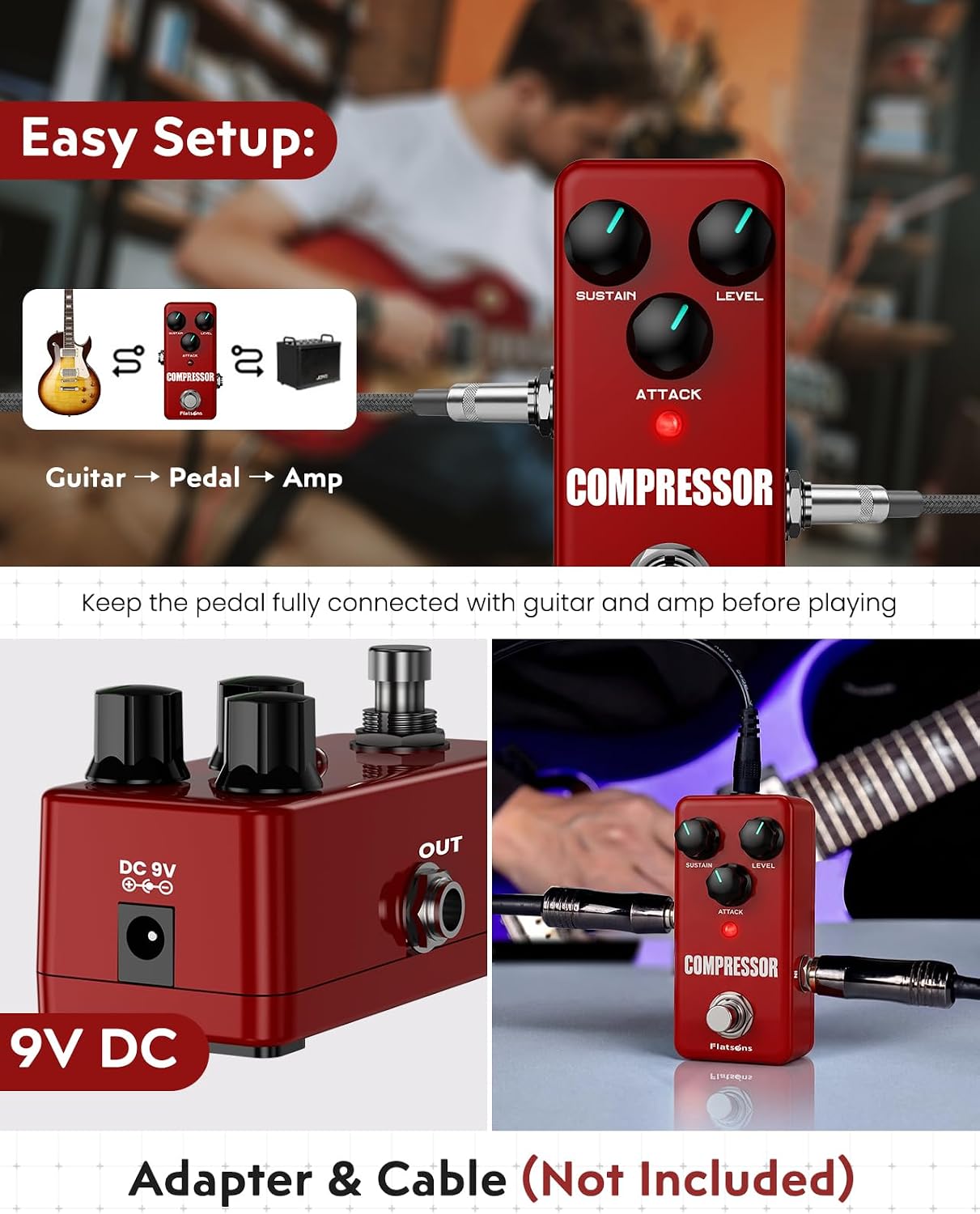 Detalle de Flatsons Compressor Pedal with Metal Housing