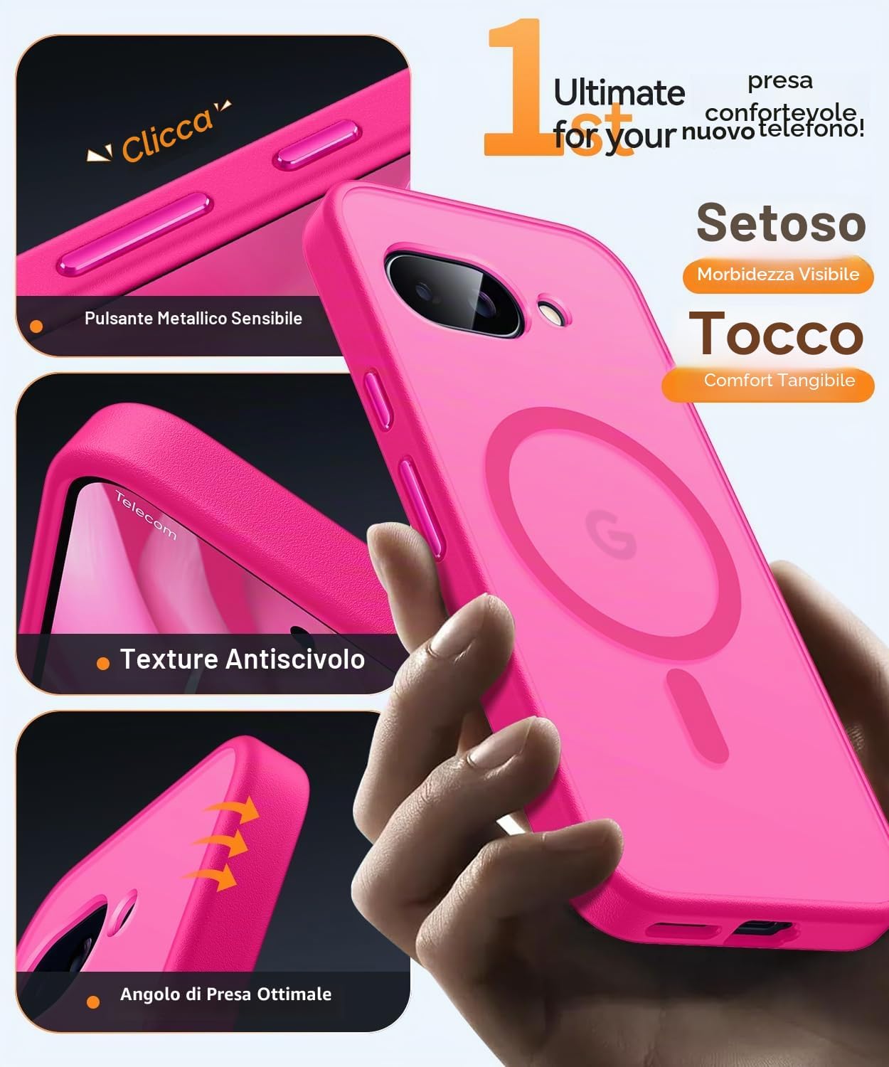 Thumbnail 6 de CANSHN Magnetica Cover per Google Pixel 9a (6.3”) – protezione fotocamera a copertura totale, retro opaco e design sottile