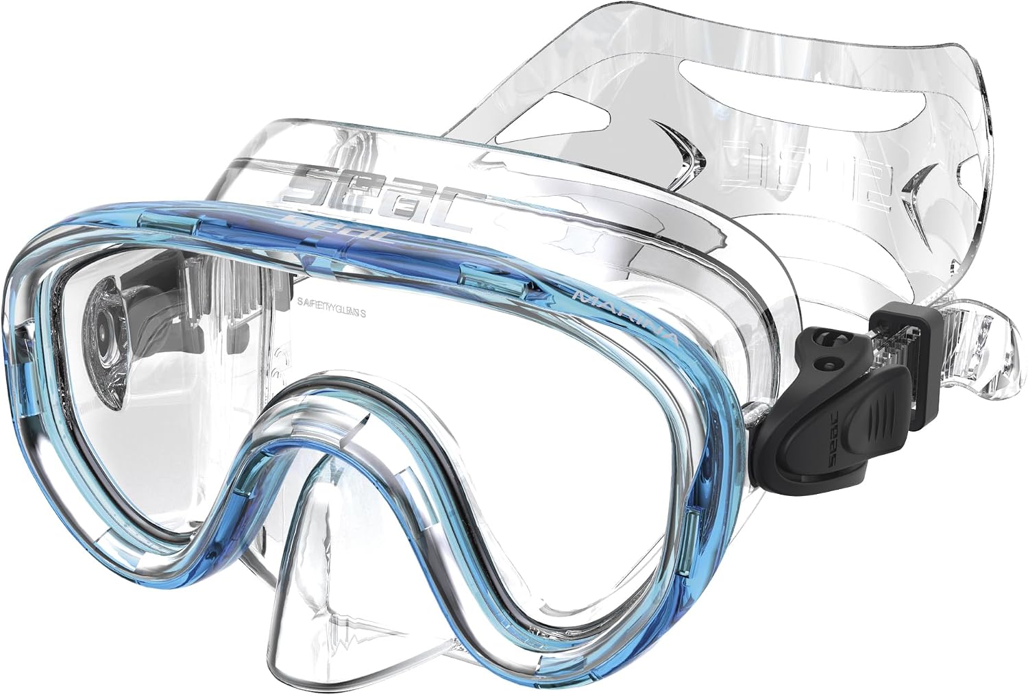 Detalle 2 de Seac Masque Marina pour enfants – masque de plongée mono-verre pour jeunes explorateurs