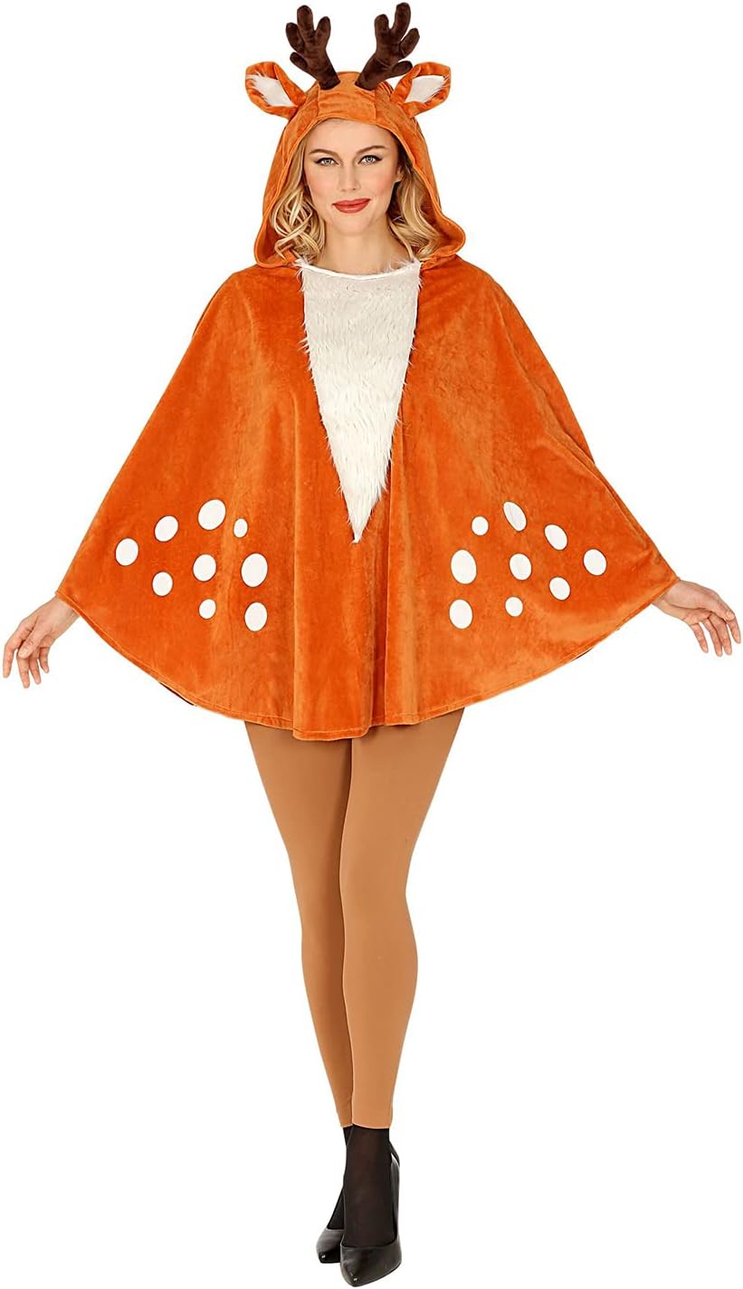 Detalle de Widmann Milano Party Fashion Poncho mit Kapuze – Reh-Kostüm für Erwachsene